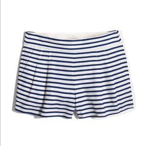 💙 J. Crew Factory Blue and White Striped Dress-Up Pleated Shorts Size 4